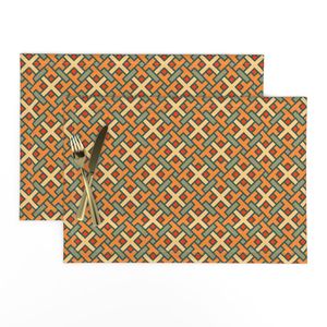 Geometric Pattern Weave Orange/Green