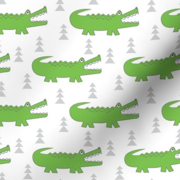 green gator-with-grey-trees