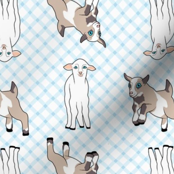 Goats Checker Farm Print