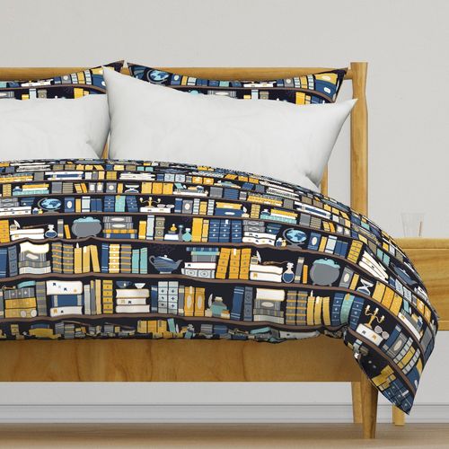 Book Case Pattern - Blue and Gold