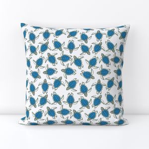 Little Blue Turtles on White
