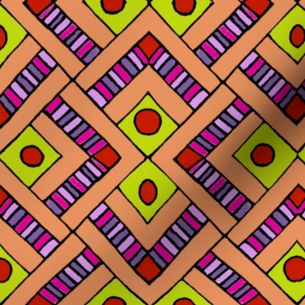 Pattern fragment in orange and yellow