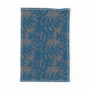 DARK TEAL, GRAY, LEAF SHAPES