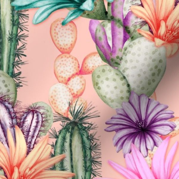 Pink Tropical Catus pattern
