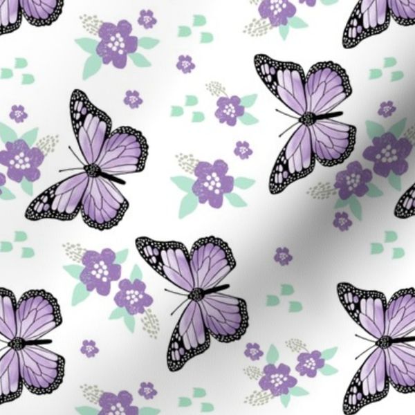 butterfly / monarch butterflies spring florals purple