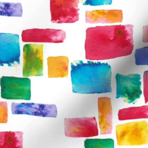Watercolour geometric square rectangle shapes mosaic small