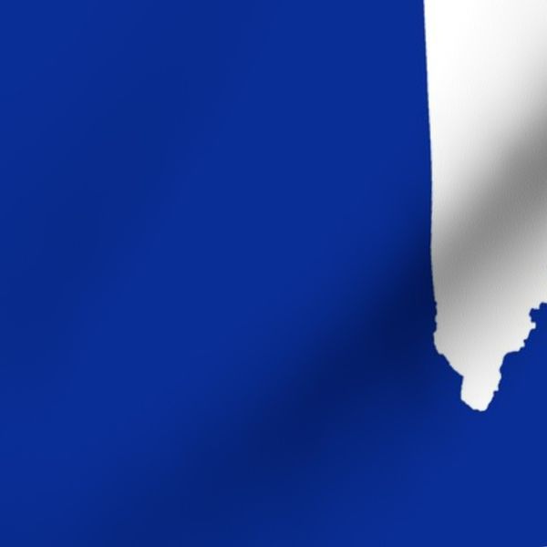 Maine silhouette - 18" white on cobalt blue