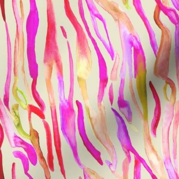 Watercolor Zebra Print in Hot Pink