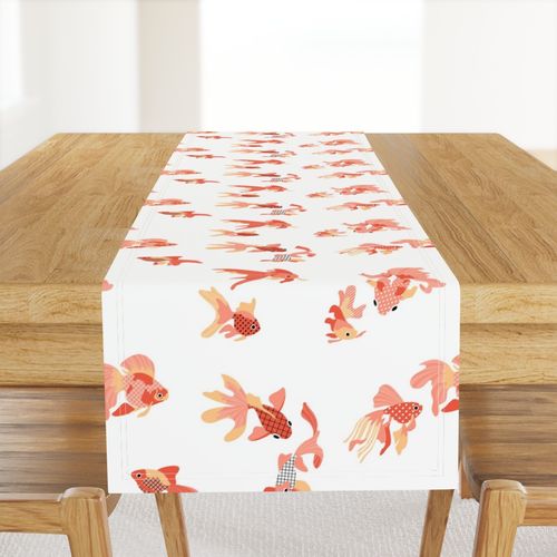 Goldfishes on white
