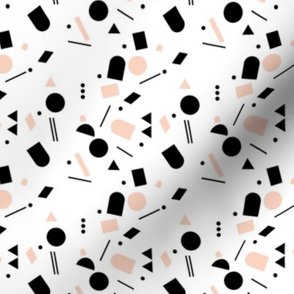 Geometric elements minimal spring summer abstract for swim black and white