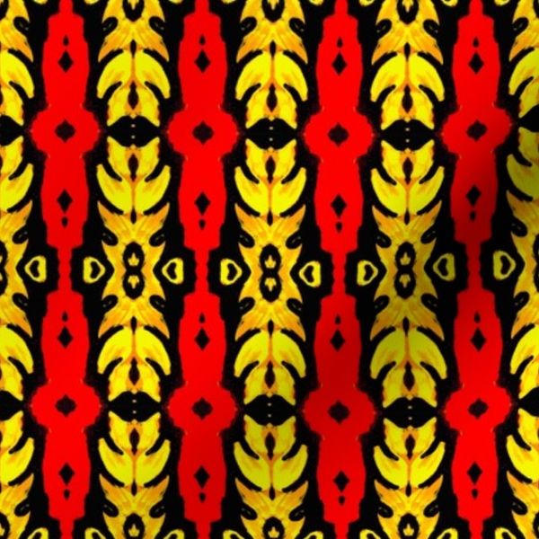 Red and yellow Ornate Columns