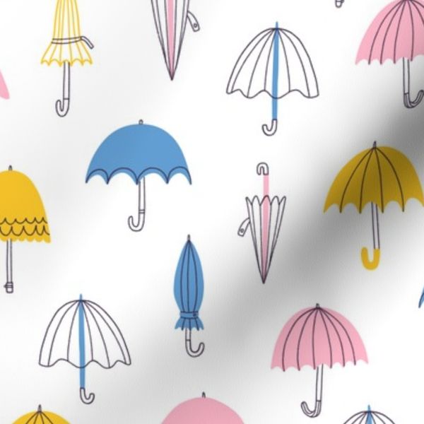 Spring umbrellas seamless pattern