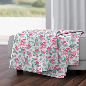 Tropical Flamingos - grey - small