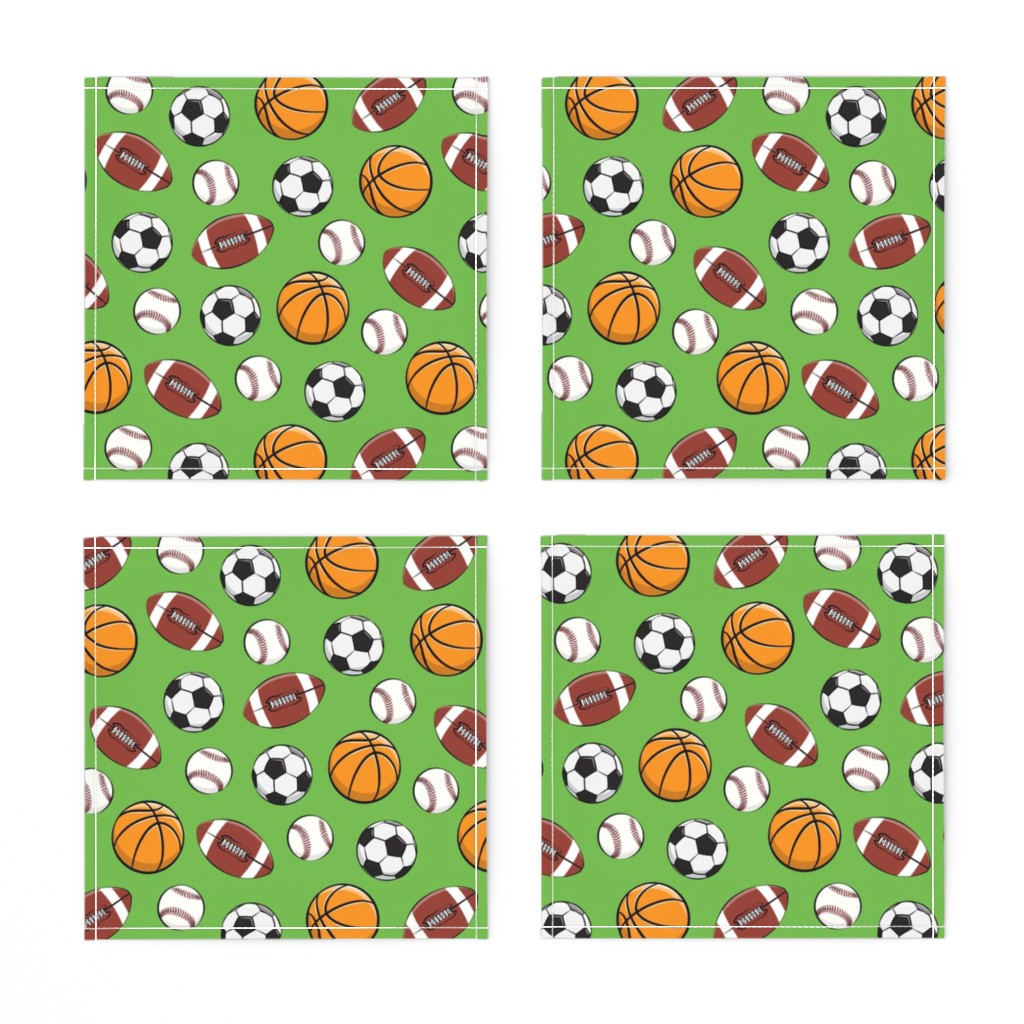 Top down of four unfolded Cocktail Napkins arranged in a grid showing the printed design