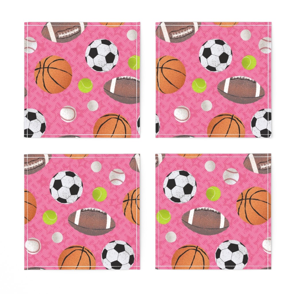 Top down of four unfolded Cocktail Napkins arranged in a grid showing the printed design