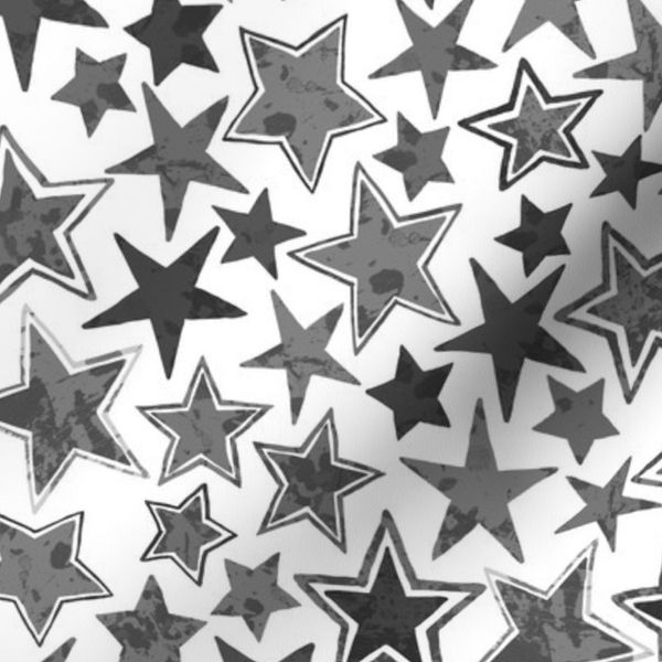 Allstars Stars Black and Grayscale on White