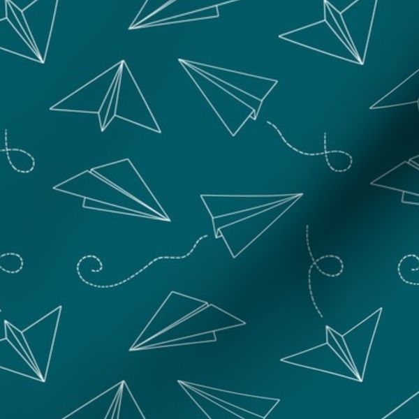 Paper Plane Outline // Teal