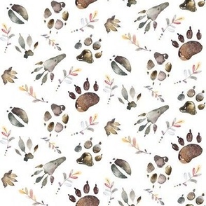Animal Tracks (white) SMALLER scale