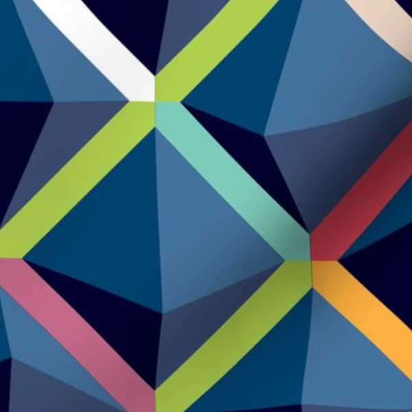 Color Block Blues (Large Scale) by ArtfulFreddy