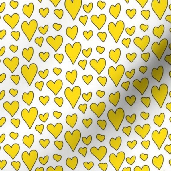Pride Hearts - Yellow on White