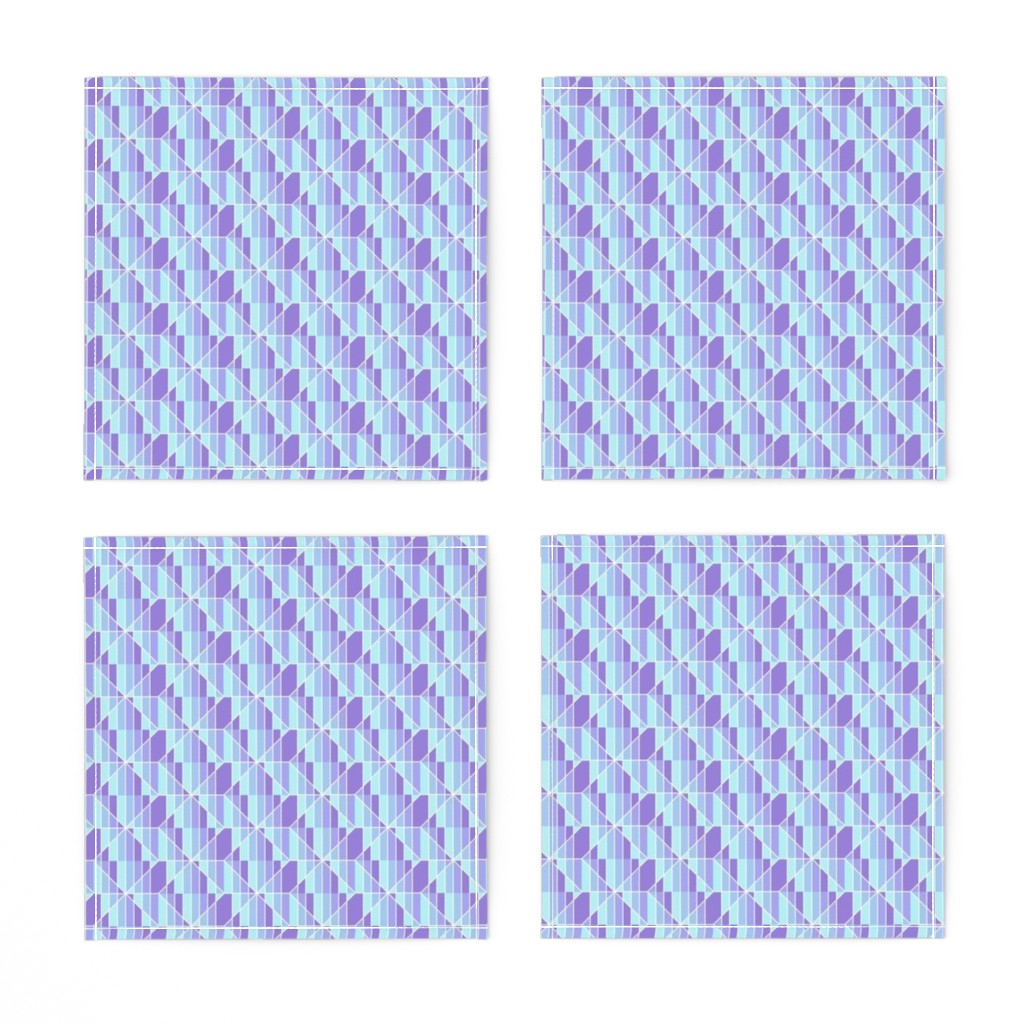 Top down of four unfolded Cocktail Napkins arranged in a grid showing the printed design