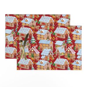 Gingerbread village50 red