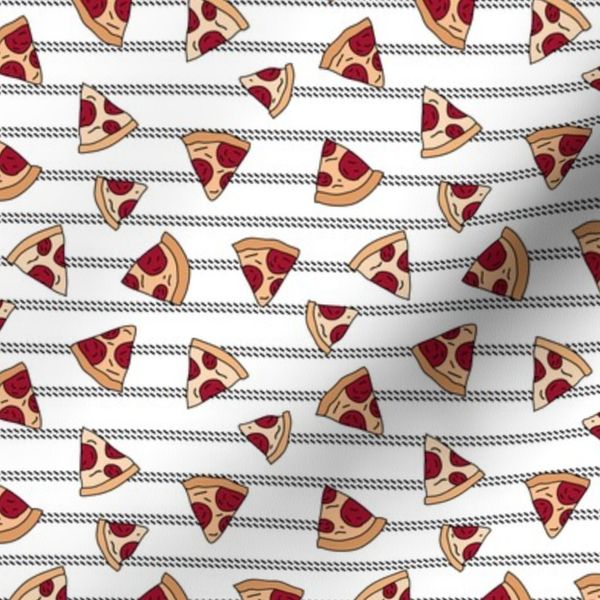 Pizza lovers slice fast food pop art drawing and stripes design white