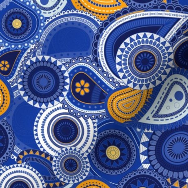 Ocean Blue Garden Paisley V3