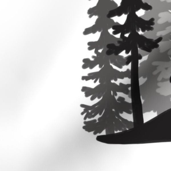 Fat Quarter Panel Buck in a Thicket Of Trees