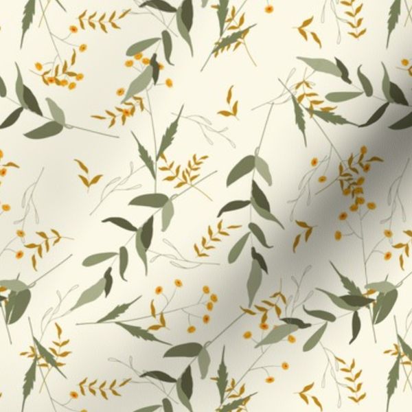 Green leaves and yellow flowers