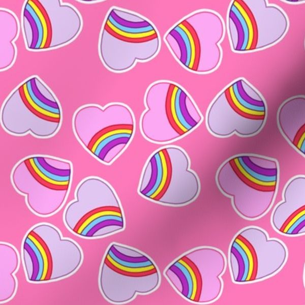 Rainbow Hearts on Rose