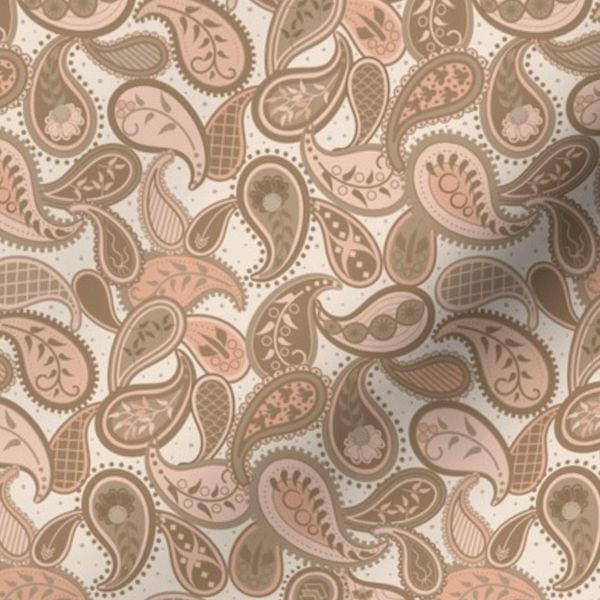 May Paisley Copper Pink & Brown Modern Paisley